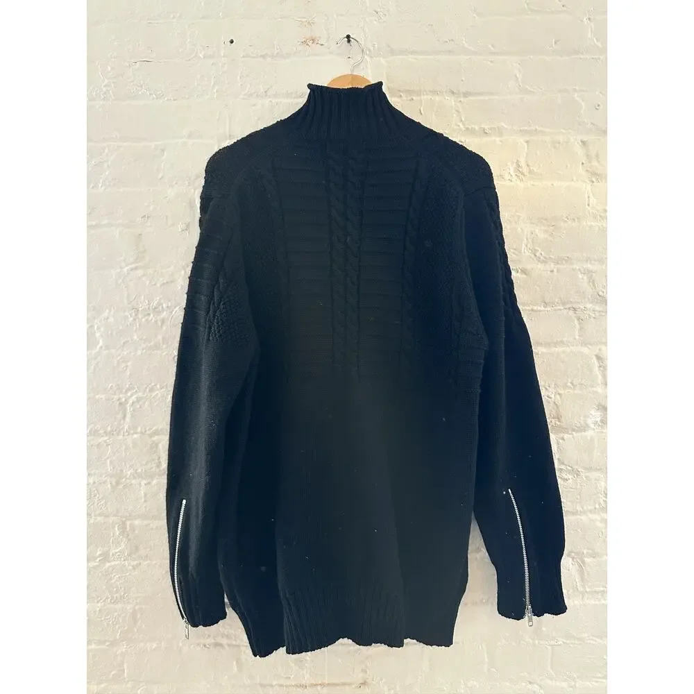 Yohji Yamamoto Zip Up Wool Cableknit Jacket